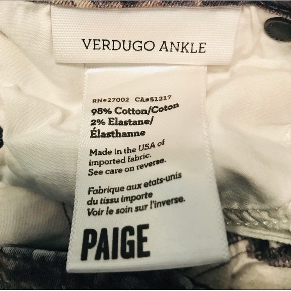 PAIGE Grey Sequin Verdugo Ankle Skinny Jeans 26 2 - Picture 3 of 7